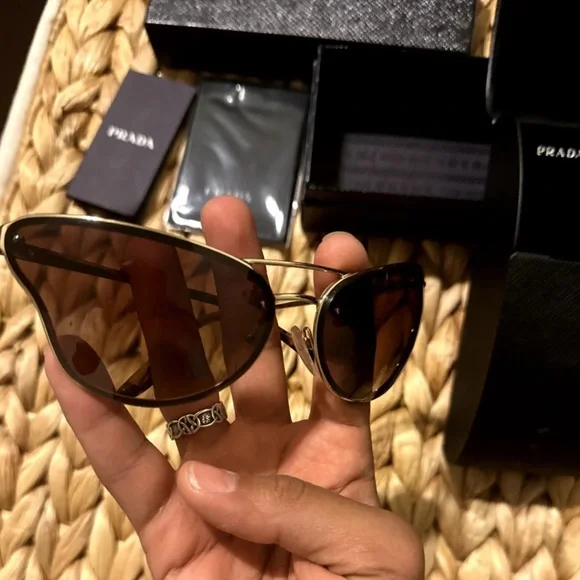 Prada | Accessories | Prada Womens Gold And Black Sunglasses  display picture 1